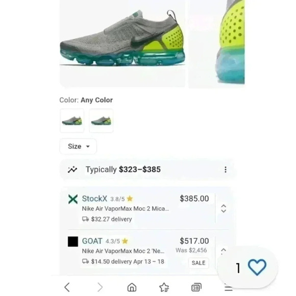 Men's Air Vapormax FK Moc 2 Mica Green/Volt - Picture 7 of 7